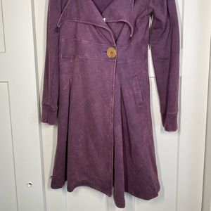 Long Purple Hooded Coat